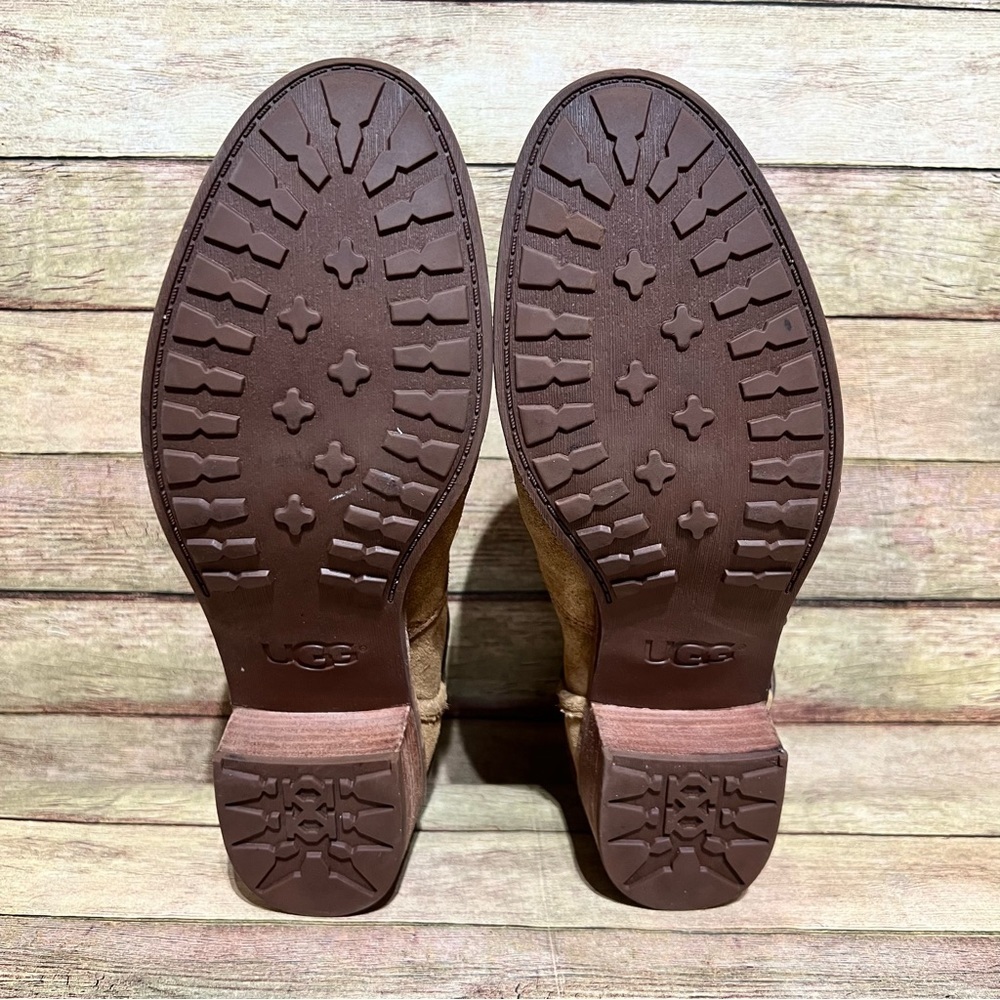 Ugg Brown Leather Patsy Chestnut Ankle Boots - image 8